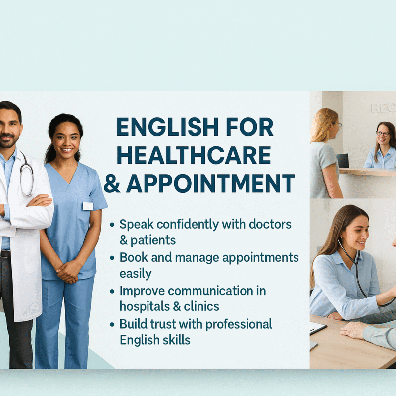 20250912 1534 Healthcare English Course Banner simple compose 01k4yp1wz1eac8320m3p3jh6wg