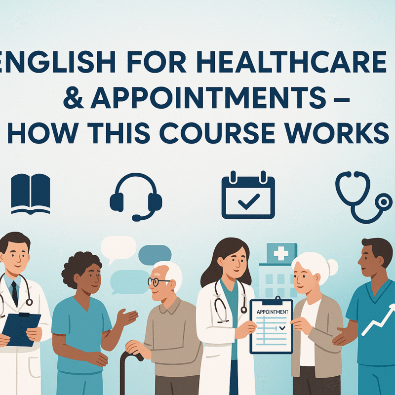 20250912 1609 Healthcare English Course Banner simple compose 01k4yr2rzqez7br30hg87svp64